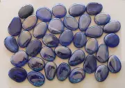 App 650 grams of dark blue coloured glass pebbles- Suit aquariums.