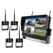 Elinz Digital Wireless 9" Quad Splitscreen Monitor 4CH DVR 4x Reversing CMOS 800TVL Camera 12V 24V 2.4GHz