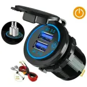 12V Dual QC3.0 USB Charger Socket Quick Charge 3.0 Power Outlet Adapter for Car