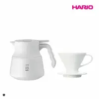 在飛比找momo購物網優惠-【HARIO】純白系列 V60白色01磁石濾杯 + V60不