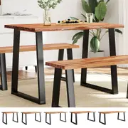 Dining Table Kitchen Dining Room Table with Live Edge Solid Wood Acacia vidaXL