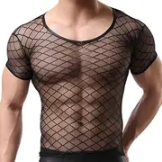[Generic] Men's Mesh See Through Muscle Fishnet Tank Top Underwear