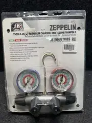 JB INDUSTRIES 25233L Manifold Gauge Kit 4 Valves 4 Hoses 3 1/8" Gauge Diameter