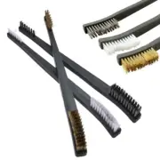 5x 17CM WIRE BRUSH SET Clean Brushes Steel Brass Nylon Metal Rust Paint Remover