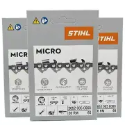 36RM 60 DL 3 pcs x STIHL 3/8″ 1.6 mm Chain for 16"/40 cm bar OEM 3652 005 0060