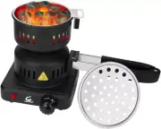 Multipurpose 600W Charcoal Starter Hot Plate w/ Stainless Tongs, 4.9ft Cord