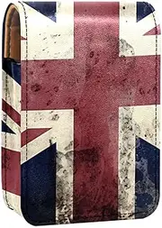 Makeup Organizer,Makeup Lipstick Case for Outside Mini Bag Travel Cosmetic Pouch,Vintage Britain Flag