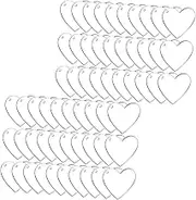 HOODANCOS 60pcs Heart Keychain Blanks for DIY Crafts Heat Transfer Keychains for Hand Crafting for Personalization and Giving