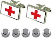 [Select Gifts] Shirt Dress Studs Red Cross Flag Cufflinks