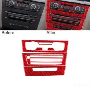 6pcs For BMW 128i 135i Red Carbon Fiber Center CD AC Console Interior Trim Set B