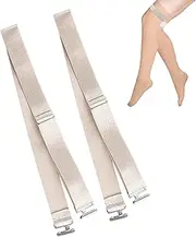 [Generic] Sock Garter - 2X Non-slip Sock Clips | Elastic Straight Garter Belts Clips | Adjustable Garter Belt Thigh High Clips | Elastic Thigh Garter Belt, Fixing Buckle Prevents Long Garter Socks From Falling