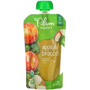 [iHerb] Plum Organics 有機嬰兒食品，2 段，含蘋果和西蘭花，4 盎司（113 克）