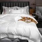 Bedding Set Egyptian Cotton Hollow Lace Bed Linen with Elastic Quilt Cover