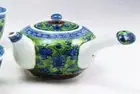 Green color arabesque teapot (small tea set sold separately) High-q From Japan