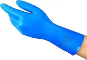 Ansell AlphaTec 37-310 Multipurpose Nitrile Gloves with Long Cuff, Chemical Protection and Food Safety, Reusable Kitchen Gloves, Household Cleaning and Dishwashing, Blue, Size M (12 Pairs)