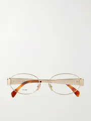 [CELINE Eyewear] CELINE Eyewear - Triomphe Oval-frame Gold-tone Optical Glasses - One size One size Gold