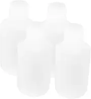 HOMOBABE 4pcs Leak Plastic Bottles Round Containers for Liquid Storage Sealing Jars for Lab and Workshop Use Prevents Spillage and Accidents