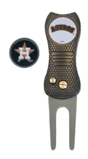 Houston Astros MLB Golf Ball Marker with Premium Switchblade Divot Repair Tool