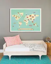 Nursery wall art, kid world map, woodland nursery animal, World map wall art