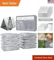 Emergency Mylar Thermal Blankets + Bonus Space Blanket - Compact & Insulated ...