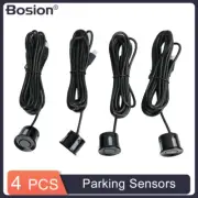 4 Parking Sensors Assistance Reversing Backup Radar Audio Buzzer Alarm Black