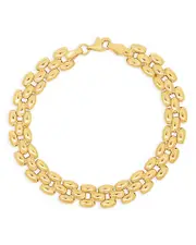 Bloomingdale's Fine Collection Three Row Panther Link Chain Bracelet in 14K Yellow Gold