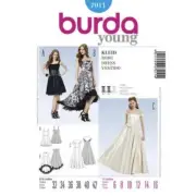Burda Young 7011 Size 6-16 Misses Long Party Dress Uncut FF