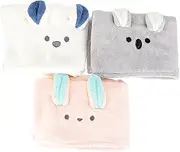 Beaupretty 3pcs Absorbent Hair Wrap Towel Quick Drying Shower Cap Soft Material for Comfortable Use for Bathing and Hair Drying and Grey Ear Design