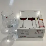 iittala Essence Alfredo Itaberli Red Wine Glasses. Two Long Stem Glasses. NEW.