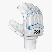DSC Blu 3000 2023 Cricket Batting Gloves | Color: White | Size: Mens-LH | Material: PU/Leather | for Men & Boys | Lightweight and Durable | Fibre-Reinforced Protection