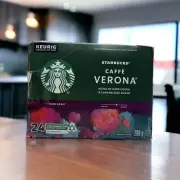 Starbucks Caffe Verona Medium Roast Coffee, K-Cups, 24 Count Box-Box Damage