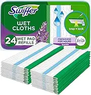 Swiffer Sweeper Wet Mopping Pad Refills for Floor Mop with Febreze Lavender Vanilla & Comfort Scent 24 Count