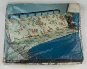 Vtg NOS Percale Twin Fitted Sheet JC Penney Mystic Harbor Floral Cottagecore USA