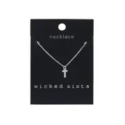 Wicked Sista T Initial Necklace Silver