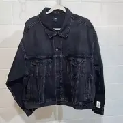 EDWIN Anthropologie Women's Cody Denim Jacket LARGE Irony Moto Grunge #EW5000BOA