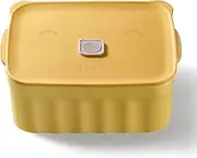 BUYDEEM Ceramic Food Storage Container with Airtight Lid, 28 oz Bento Lunch with Airlock Lid, Stackable Bento Box Microwaveable, Reusable and Dishwasher Safe, for Office Work and Travel, Mellow Yellow