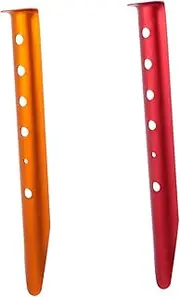 LOORGVEL 2Pcs Aluminium Alloy Tent Pegs Lightweight Camping Stakes for Beach Outdoor Use Durable Shaped Design for Easy Setup for Sand Tents and Instant