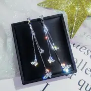 Fashion Long Tassel Crystal Earrings Female Drop Pendant Earrings Accessories