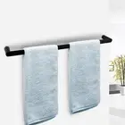 ACA Bathroom Wall Single Towel Rack Rail Ring Stainless Steel Holder Black 800MM