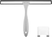 AouloveS Shower Squeegee for Bathroom Glass Doors,Rubber Window Cleaner Squeegee,All-Purpose with Hook Doors, Windows, Mirrors,Tiles and Car Glass, 10 Inches (10-Inch, Gray) 10in
