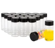 20 Pack 20ml Mini Clear Glass Vials with Plastic Screw Caps for Essential Oils