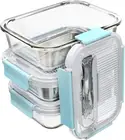 Glass Food Storage Containers Bento Box Lunch Locking Lids Meal Prep BPA Free