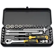 Elora Metric Socket Set 1/4"D 31 Piece Single Hex Standard Length 25931