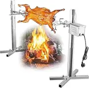 KHZKHC Electric Automatic BBQ Rotisserie Grill, Stainless Steel Rotisserie Barbeque Roaster Machine, Large Grill Barbecue Stove, High Low 5 Gears Adjustable, for Outdoor, Picnic, Campfire