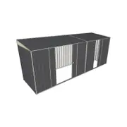Build-a-Shed 1.5 x 5.2 x 2m Double and Single Sliding Side Door Skillion Shed - Grey