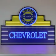 Chevrolet Art Deco Marquee LED Flex-Neon Sign in Steel Can 39" 29ADCHV * Chevy