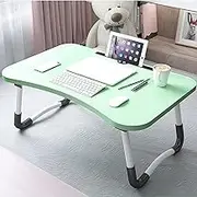 Portable Laptop Desk Bed Tray Table Foldable Stand for Eating and Working 23.6x15.7x11 inches Green