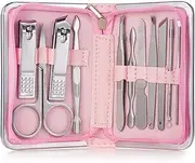 11-26 pieces of nail clippers manicure set stainless steel nail clippers scissors cuticle pliers nail tool set 11pink