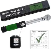eTORK - Click-Style Torque Wrench - 3/8 Inch Drive 50-250 in.-lb., Ratchet Mechanic Tool Set Socket Wrench, Easy Read Scale, Ergonomic Grip Precision, Automotive Repairs, Professional Hand Tools