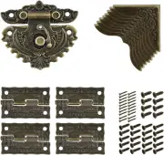 Antique Engraved Decorative Hasp Latch Hasp Hinges and Box Corner Protectors ...